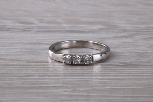 Petite Diamond set 18ct White Gold Trilogy Ring
