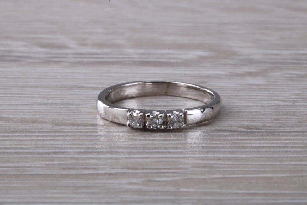 Petite Diamond set 18ct White Gold Trilogy Ring