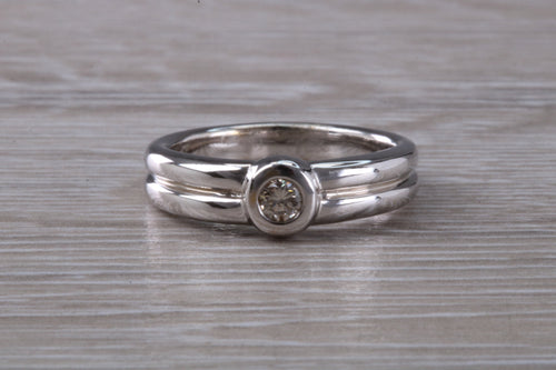 Chunky Diamond band made from 18ct white gold, solid weighty feel set with real diamond
