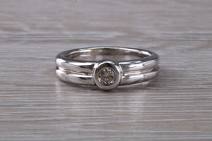 Chunky Diamond band made from 18ct white gold, solid weighty feel set with real diamond