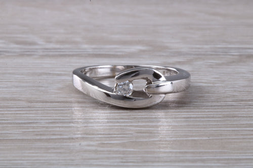 Chunky Diamond set Buckle Ring in 18ct White Gold