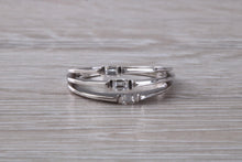 Load image into Gallery viewer, Very Unusual Baguette cut Diamonds set 18ct White Gold Ring