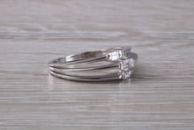 Load image into Gallery viewer, Very Unusual Baguette cut Diamonds set 18ct White Gold Ring