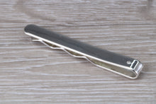 Load image into Gallery viewer, Diamond set Gentlemans Tie Slide. real Diamond and made from solid sterling silver