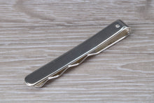 Load image into Gallery viewer, Diamond set Gentlemans Tie Slide. real Diamond and made from solid sterling silver