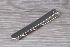 Diamond set Gentlemans Tie Slide. real Diamond and made from solid sterling silver