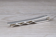 Load image into Gallery viewer, Diamond set Gentlemans Tie Slide. real Diamond and made from solid sterling silver