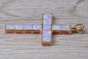 Opal set large Yellow Gold Cross
