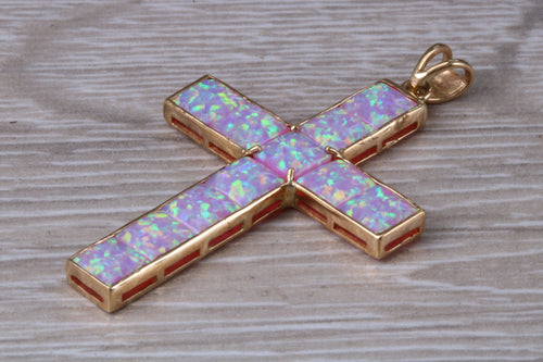 Opal set large Yellow Gold Cross