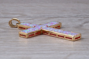 Opal set large Yellow Gold Cross