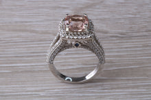 Load image into Gallery viewer, Stunning Morganite and Diamond set Platinum Statement Ring