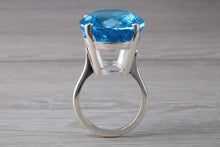 Load image into Gallery viewer, Very Large 47 carat Swiss Blue Topaz Statement Ring