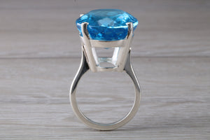 Very Large 47 carat Swiss Blue Topaz Statement Ring