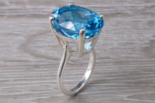 Load image into Gallery viewer, Very Large 36 carat Swiss Blue Topaz Ring