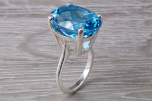 Very Large 36 carat Swiss Blue Topaz Ring