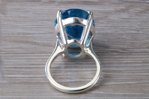 Very Large 36 carat Swiss Blue Topaz Ring