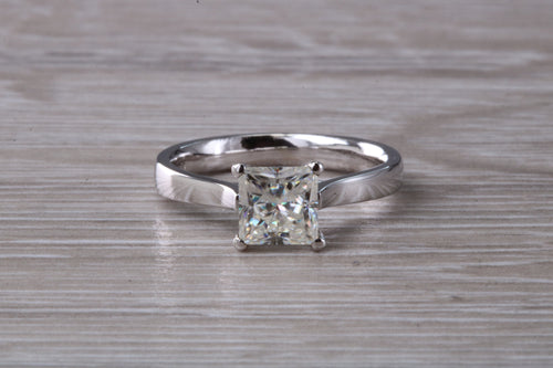 1.25 carat Princess cut Moissanite Diamond Solitaire