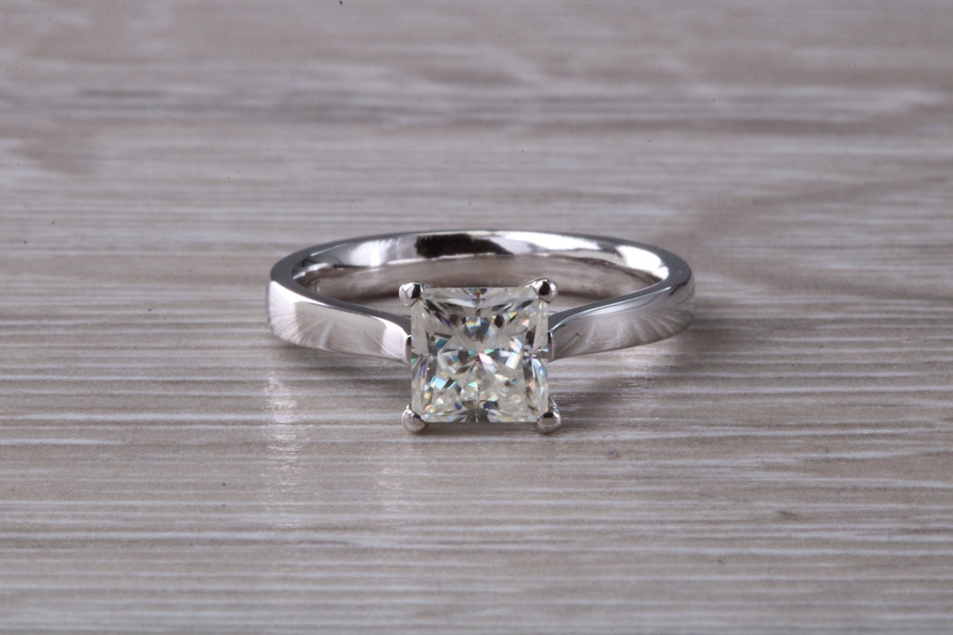 1.25 carat Princess cut Moissanite Diamond Solitaire