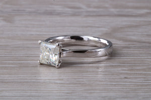 1.25 carat Princess cut Moissanite Diamond Solitaire