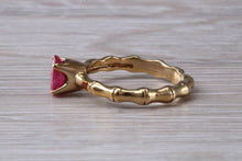 Load image into Gallery viewer, One carat Oval cut Ruby set Tree Branch Solitaire