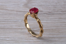 Load image into Gallery viewer, One carat Oval cut Ruby set Tree Branch Solitaire