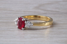 Load image into Gallery viewer, Ruby and Diamond Trilogy set Gold Ring