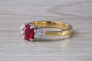 Ruby and Diamond Trilogy set Gold Ring