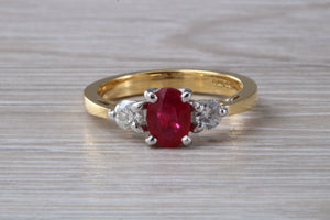 Ruby and Diamond Trilogy set Gold Ring