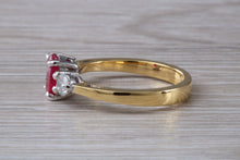 Load image into Gallery viewer, Ruby and Diamond Trilogy set Gold Ring