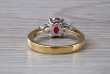 Load image into Gallery viewer, Ruby and Diamond Trilogy set Gold Ring