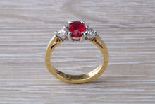 Load image into Gallery viewer, Ruby and Diamond Trilogy set Gold Ring
