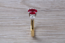Load image into Gallery viewer, Ruby and Diamond Trilogy set Gold Ring