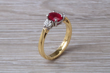 Load image into Gallery viewer, Ruby and Diamond Trilogy set Gold Ring