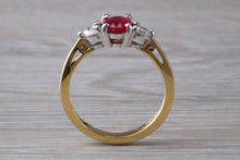 Load image into Gallery viewer, Ruby and Diamond Trilogy set Gold Ring