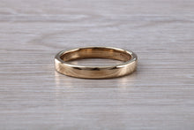 Load image into Gallery viewer, Minimalist 3 mm Wide Flat Profile Yellow Gold Band