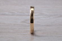 Load image into Gallery viewer, Minimalist 3 mm Wide Flat Profile Yellow Gold Band