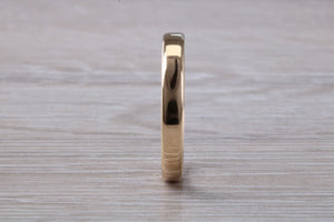 Minimalist 3 mm Wide Flat Profile Yellow Gold Band