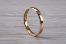 Load image into Gallery viewer, Minimalist 3 mm Wide Flat Profile Yellow Gold Band