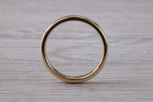 Minimalist 3 mm Wide Flat Profile Yellow Gold Band