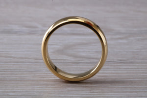 Traditional 5mm wide Court Profile 18ct Yellow Gold Wedding Band