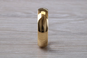 Traditional 5mm wide Court Profile 18ct Yellow Gold Wedding Band