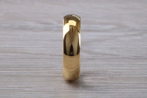 Traditional 5mm wide Court Profile 18ct Yellow Gold Wedding Band