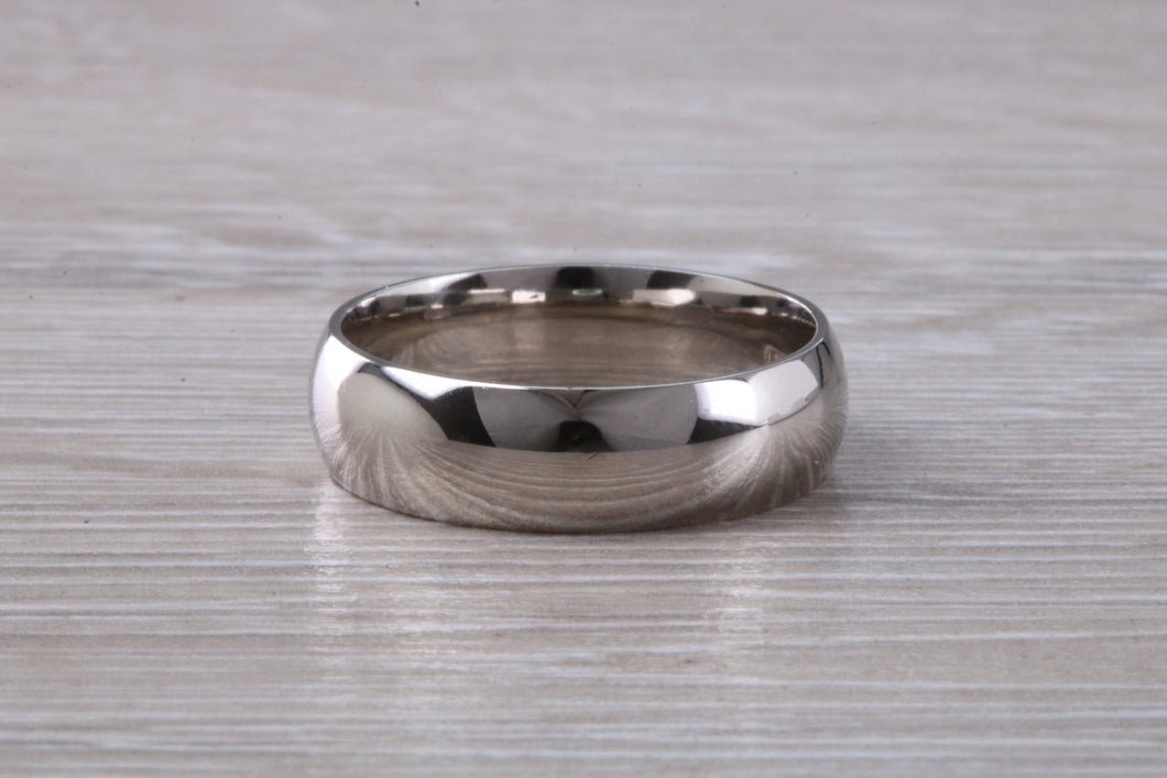 6mm Wide Court Profile Platinum Wedding Band