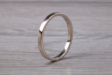 Load image into Gallery viewer, 2 mm Flat Profile 18ct White Gold Wedding Band