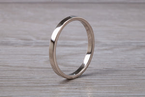 2 mm Flat Profile 18ct White Gold Wedding Band