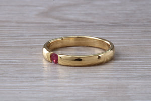 Tension set Natural Ruby Gold Band