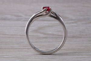 Simple and Dainty Ruby set Twit Shank Solitaire