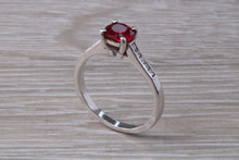 Load image into Gallery viewer, One carat Cushion cut Blood Red Ruby and Diamond set Ring