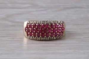 9 mm Wide Rubies and Diamonds set Ring