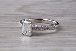 Stunning 1.25ct Moissanite Diamond and Natural Diamond set Engagement Ring